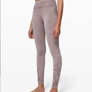 Lululemon Inner Glow Tight 28" Practice Cotton Washed Half Moon Size 6